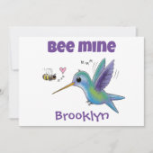 私のものになって かわいいバレンタイン ハチドリ ハチ シーズンカード (正面)