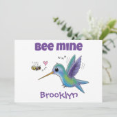 私のものになって かわいいバレンタイン ハチドリ ハチ シーズンカード (スタンド正面)