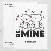 私のものになって - かわいいパーソナライズされた現代のバレンタイン シーズンカード (正面/裏面)