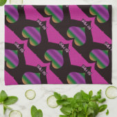 私のものになって バレンタイン パープルハート キッチンタオル (折り畳み)