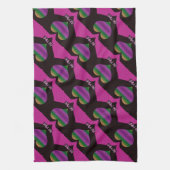 私のものになって バレンタイン パープルハート キッチンタオル (縦)