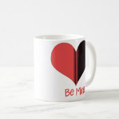 私のものになって バレンタイン 赤いラインのハート コーヒーマグカップ (正面右)