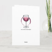 私のものになって ワイングラス 面白いテキスト かわいい漫画 カード (裏面)