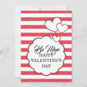 私のものになって 幸せなバレンタインデー ハート チョーク ストライプ シーズンカード (正面)