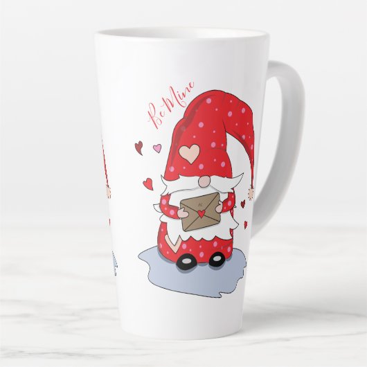 私のものになる |かわいい赤格言ラテマグカップ カフェラテマグ (右アングル)