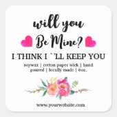 私のものになる |フローラキャンドルラベル スクエアシール (正面)