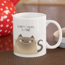私のものはあなたのもの シャム猫マグカップ 冗談 ジャンボコーヒーマグカップ