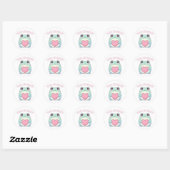 私のものカエル、バレンタインカエル、ロマンチックカエル、かわいい ラウンドシール (シート)