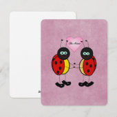 私のもの ピンクのティーン ラブバグ バレンタインデー シーズンカード (正面/裏面)