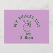 私のやりたいことリスト ユーモア - 氷とビール ポストカード (正面)