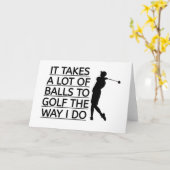 私のやり方でゴルフにはたくさんのボールが掛かる カード (黄色い花)