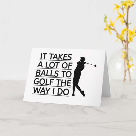 私のやり方でゴルフにはたくさんのボールが掛かる カード (黄色い花)