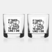 私のようにゴルフにはたくさんのボールが必要だ ウイスキーグラス (正面)