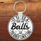 私のようにゴルフにはたくさんのボールが必要だ キーホルダー (裏面)