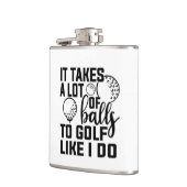 私のようにゴルフにはたくさんのボールが必要だ フラスク (左)