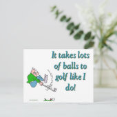 私のようにゴルフにはたくさんのボールが必要だ ポストカード (スタンド正面)