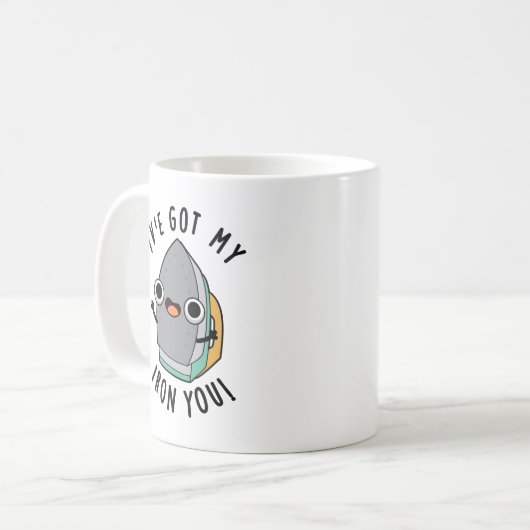 私のアイアン得ユーのアプンおもしろいンを持っている コーヒーマグカップ (正面左)