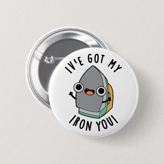 私のアイアン得ユーのアプンおもしろいンを持っている 缶バッジ (正面&裏面)