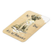 私のアイリッシュ食べウルフハウンド マグネット (左側)