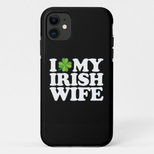 私のアイルランド人妻が大好き!アイルランド系アメリカ人の夫婦のユーモア セントパトリックデー iPhone 11 ケース