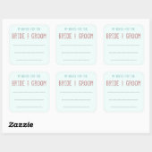 私のアドバイスの花嫁&花婿ステッカー スクエアシール (シート)