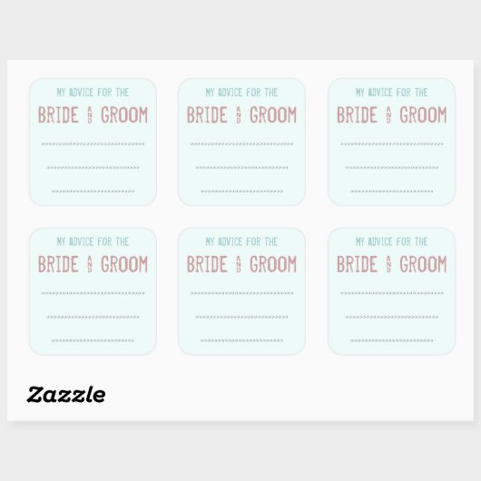 私のアドバイスの花嫁&花婿ステッカー スクエアシール (シート)