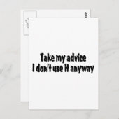 私のアドバイスは使わない ポストカード (正面/裏面)