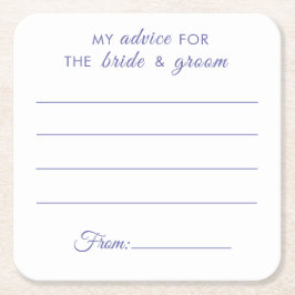 私のアドバイス新郎新婦おもしろいパープル結婚ズ スクエアペーパーコースター