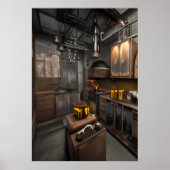 私のアパートのキッチン | AIアートポスター ポスター (正面)
