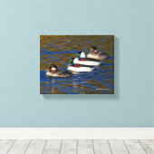 私のアヒルを連れて行く:4つのバフ頭のアヒル キャンバスプリント (インサイチュ (ウッドフロア))