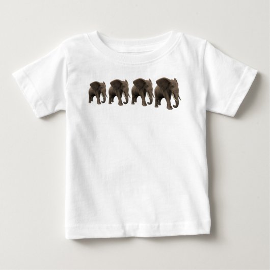 私のアフリカンサファリ3頭の象 ベビーTシャツ (正面)