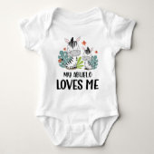 私のアブエロが大好きなゼブラ ベビーボディスーツ (正面)
