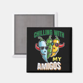 私のアミゴスチンコデマヨ唐辛子で冷やかす マグネット (正面/裏面)