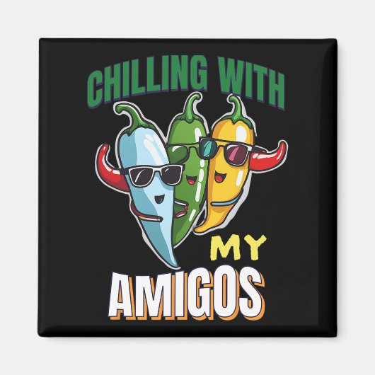 私のアミゴスチンコデマヨ唐辛子で冷やかす マグネット (正面)