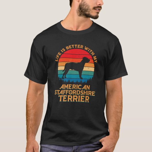 私のアメリカ人の(犬)スタッフォード Tシャツ (正面)