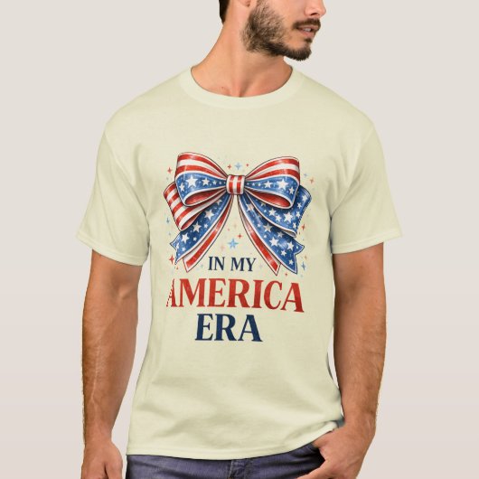 私のアメリカ愛国リボン七月四日 Tシャツ (正面)