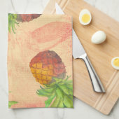 私のアロハ熱帯パイナップル花園 キッチンタオル (四つ折り)