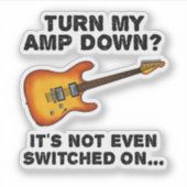 私のアンプをエレキギターのギタリストおもしろいに下ろす シール (正面)