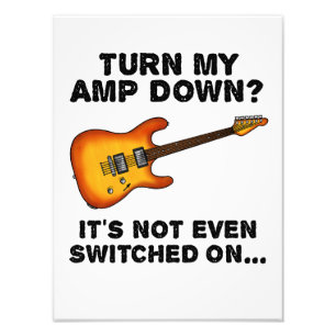 私のアンプをエレキギターのギタリストおもしろいに下ろす フォトプリント           
