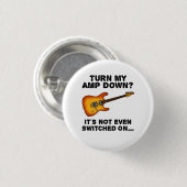 私のアンプをエレキギターのギタリストおもしろいに下ろす 缶バッジ (正面&裏面)