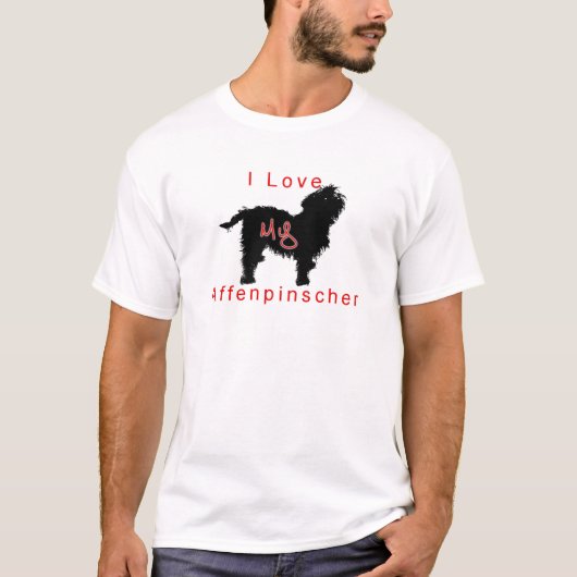 私のアーフェンピンシャーを愛して下さい Tシャツ (正面)