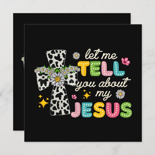 私のイエスについて教えよう、素敵なキリスト教徒の宗教 招待状 (正面/裏面)