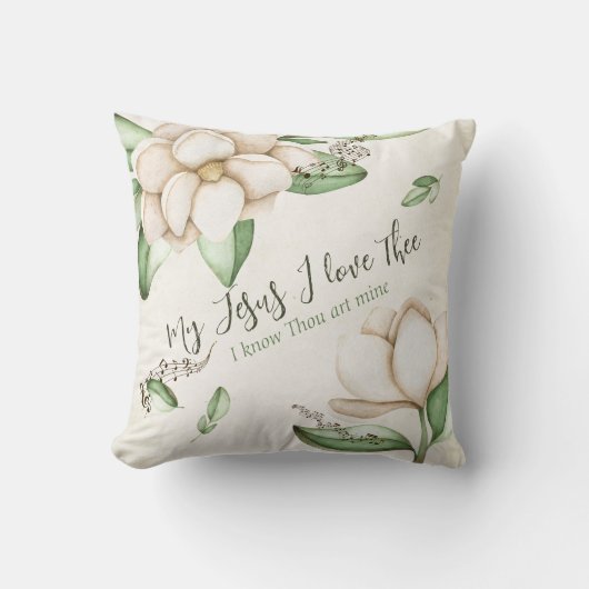 私のイエスはマグノリアを愛しエレガントている クッション (正面)