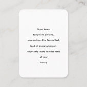 私のイエスは私たちの罪を許す祈りの言葉 名刺 (裏面)