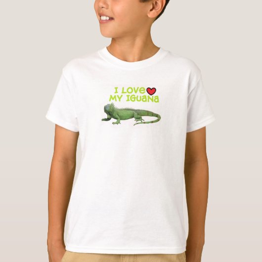 私のイグアナのTシャツを愛して下さい Tシャツ (正面)
