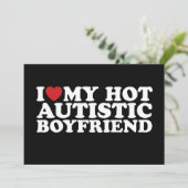 私のイケメン自閉症の彼氏を愛してる BF 自閉症 ハート 招待状 (スタンド正面)