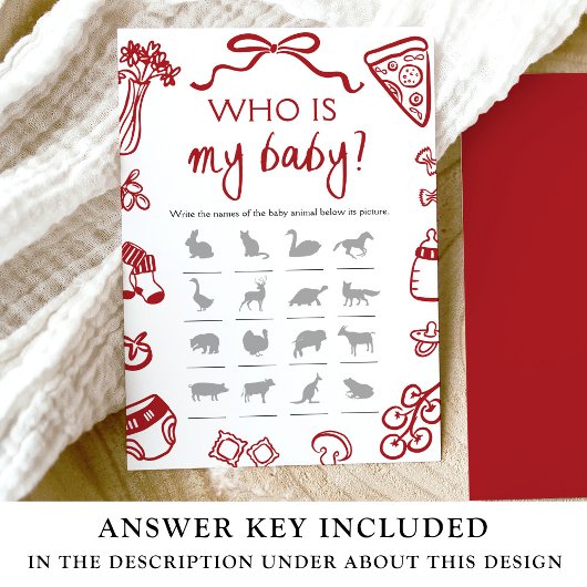 私のイタリアンベビーゲームである赤い手描きピザ 招待状