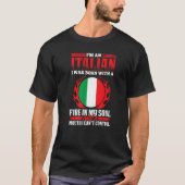 私のイタリアン心の中で火と口を持ったメンズ Tシャツ (正面)