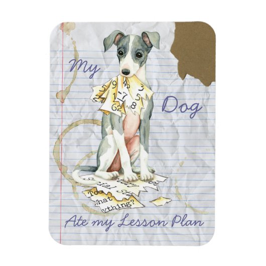 私のイタリアンGreyhoundの食べレッスンプラン マグネット (縦)