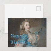私のインコとのセルフィー 誕生日おめでとう ポストカード (正面/裏面)